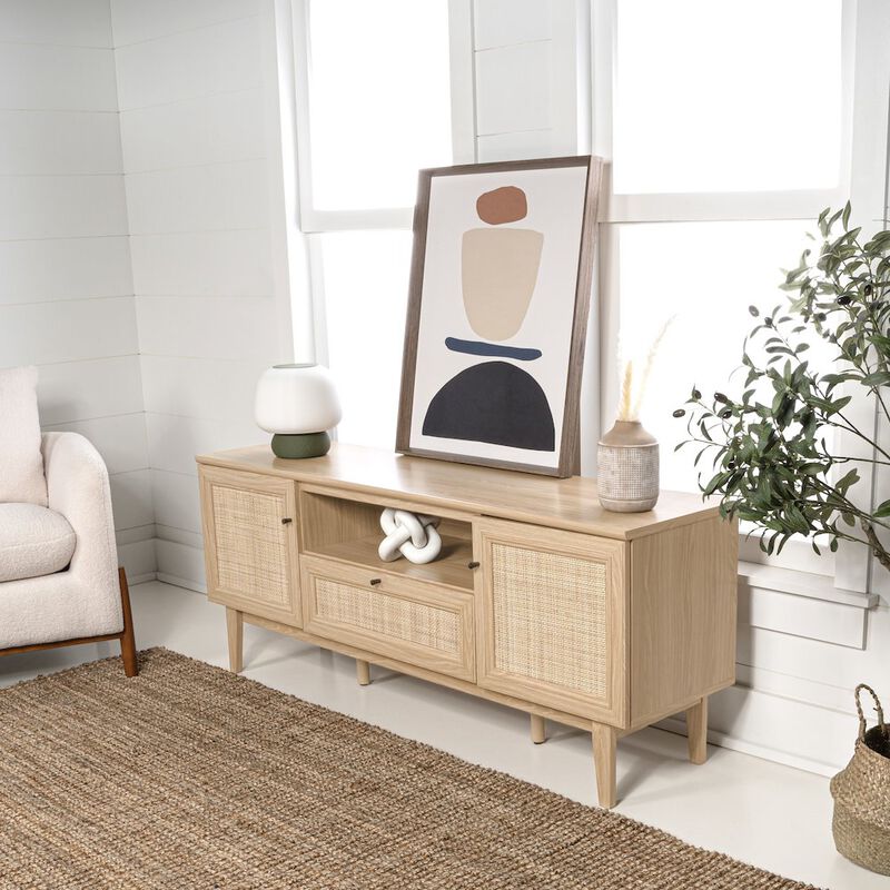 Jonathan Y Finley Farmhouse Caned TV Stand