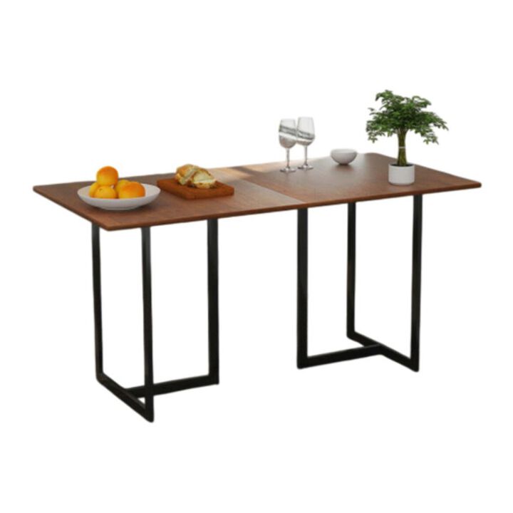 Rectangular Wood Top Console Dining Table for Kitchen or Dining Room