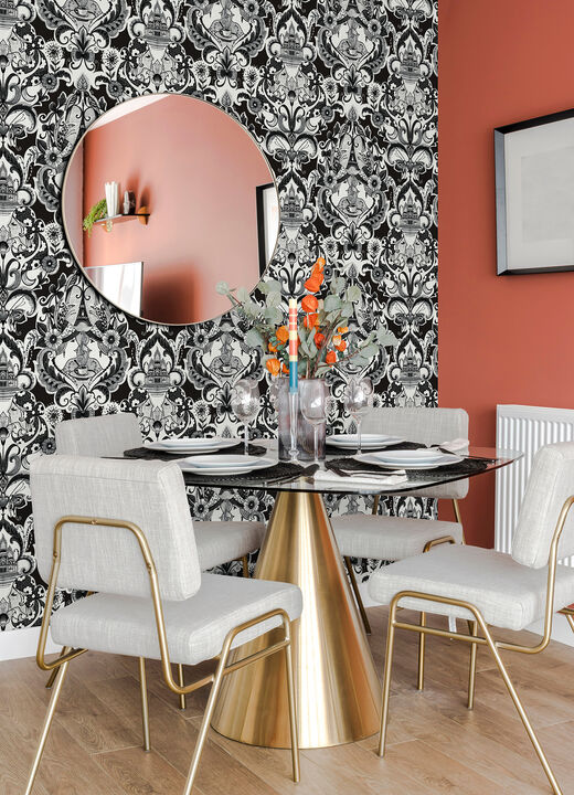 Sadie Black Parisian Damask Wallpaper (Set of 2)