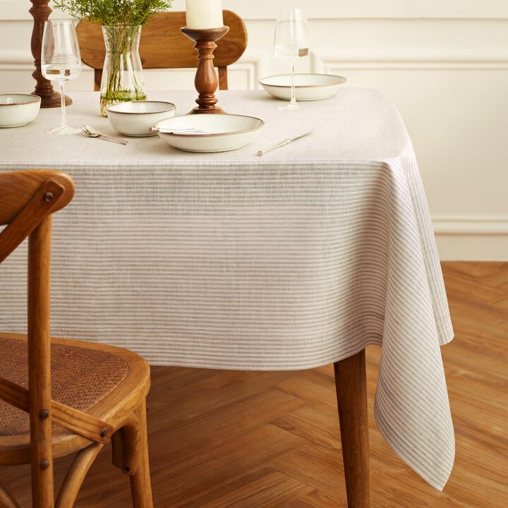 Linen Tablecloth - Narrow Stripe