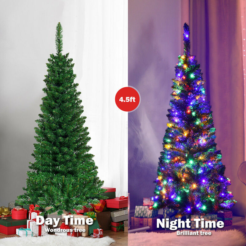 Prelit Pencil Christmas Tree with 250 LED Lights