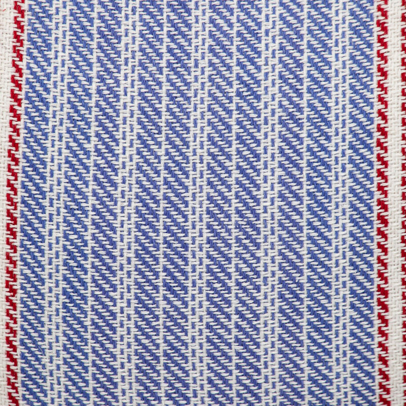 HomeRoots 16" Blue and Red Striped Cotton Throw Pillow image number 2