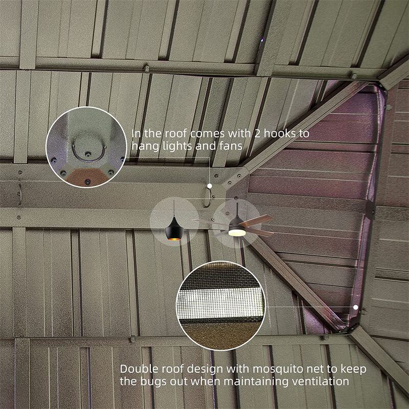 Streamdale Outdoor Hardtop Gazebo with Curtains & Netting