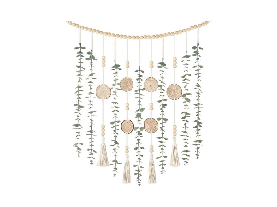 Hanging Eucalyptus Wall Decor Wooden Bead Garland Boho Art for Home Room