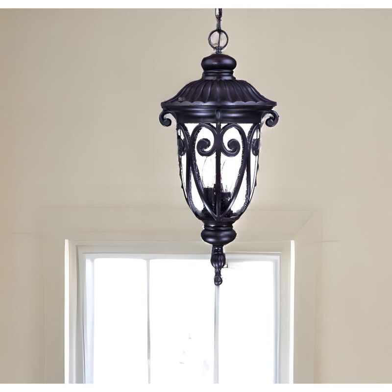 Hivvago Naples 3-Light Marbelized Mahogany Hanging Light