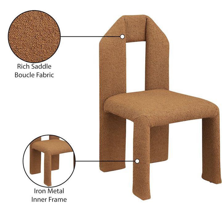 Meridian Furniture Bennett Saddle Boucle Fabric Dining Chair, Set of 2