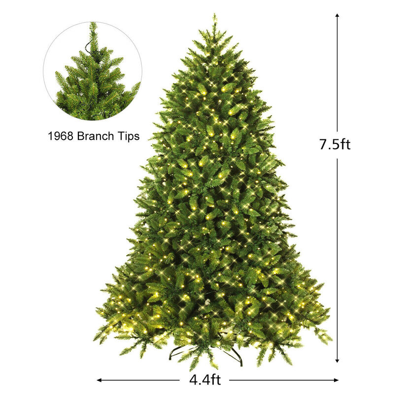 Artificial Fir Christmas Tree with Pre-Installed LED Lights, Lifelike Design image number 4