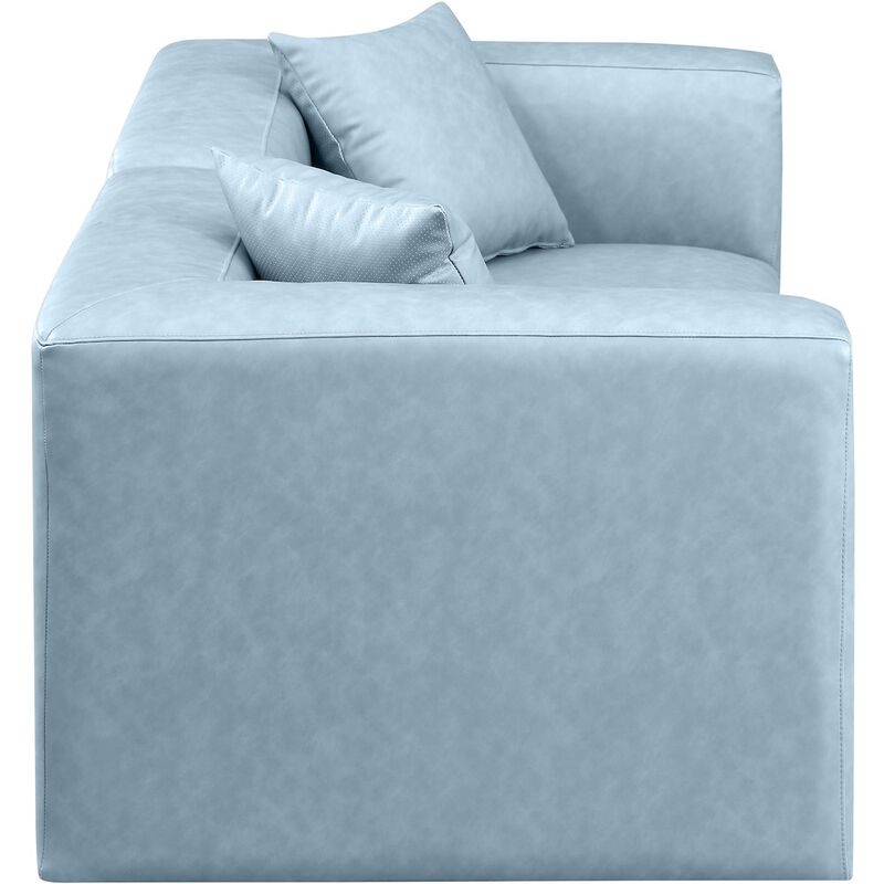 Meridian Furniture Cube Light Blue Vegan Leather Modular Sofa