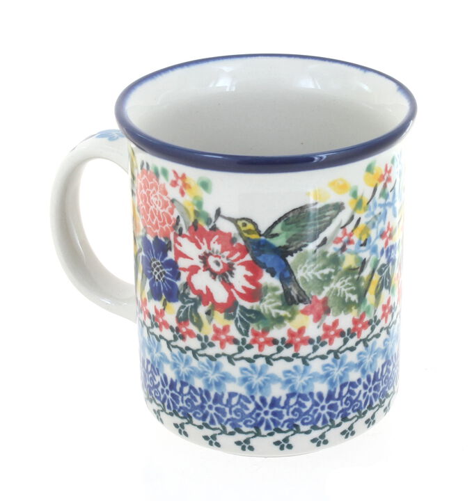 Blue Rose Polish Pottery Bluebird Small Coffee Mug