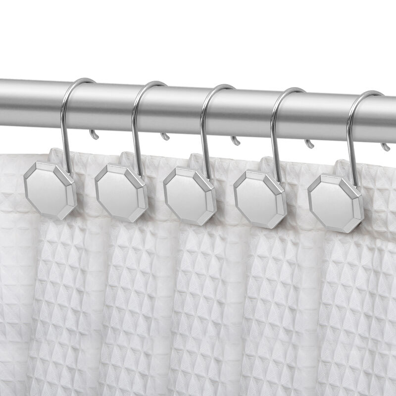Zinc Shower Curtain Hooks, Set of 12 image number 1