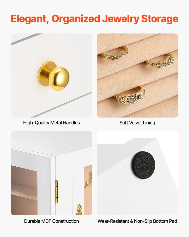 5-Drawer Rotating Jewelry Organizer Box &ndash; Stylish Storage for Necklaces, Rings & Earrings