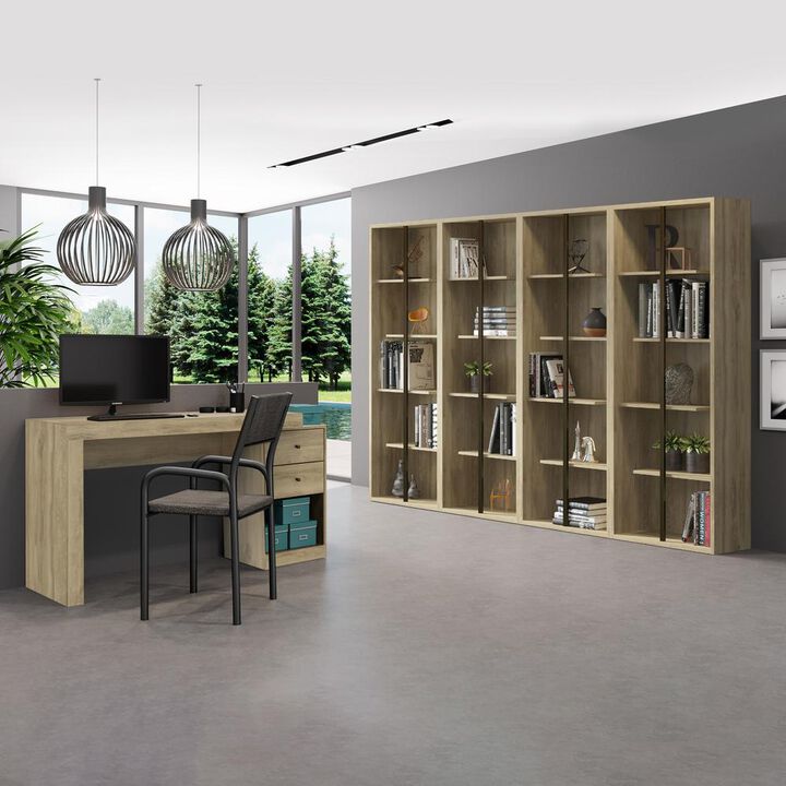 Techni Mobili Standard 5-Tier wooden bookcase, Pine