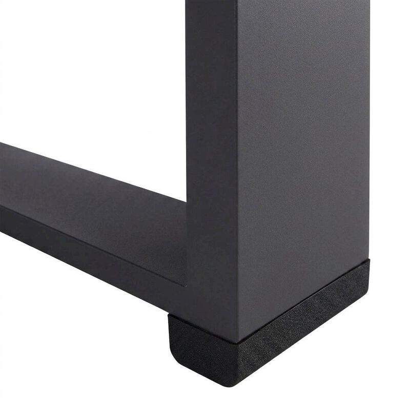 Powder-Coated Aluminum Rectangular Outdoor Patio Coffee Table, Gray image number 3