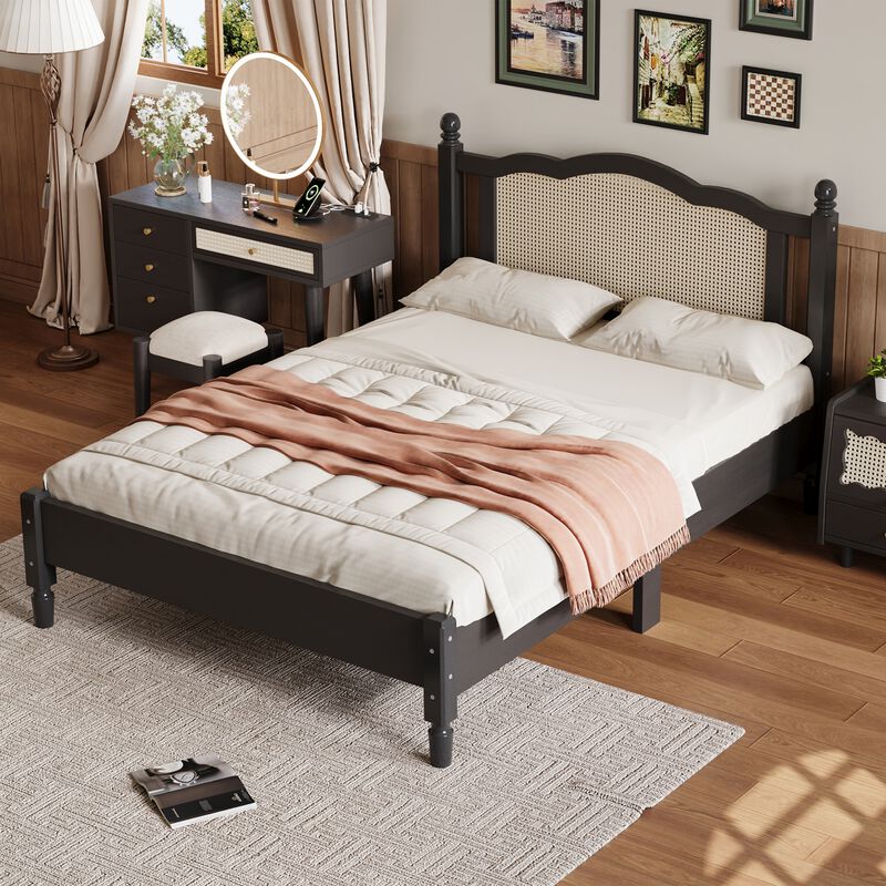 Merax Vintage Wooden Platform Bed