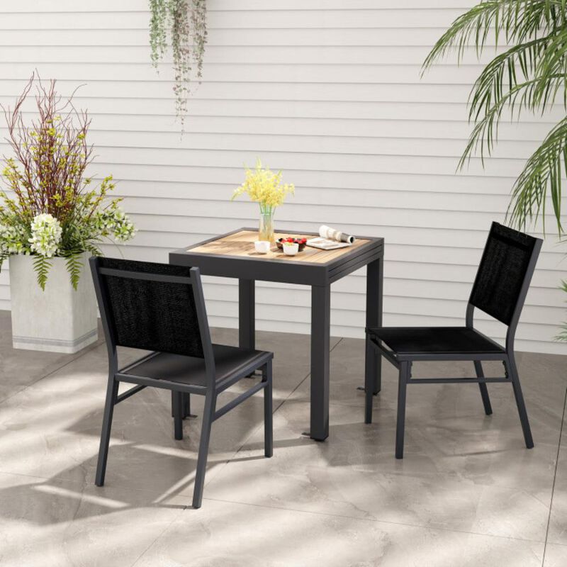 Hivvago Outdoor Dining Chairs with Breathable Seat and Backrest for Backyard Porch Poolside