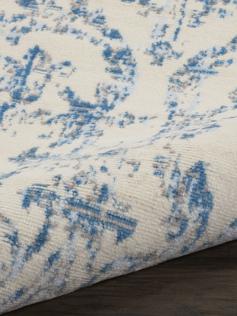 Jubilant JUB09 Ivory/Blue 2'3" x 7'3" Rug