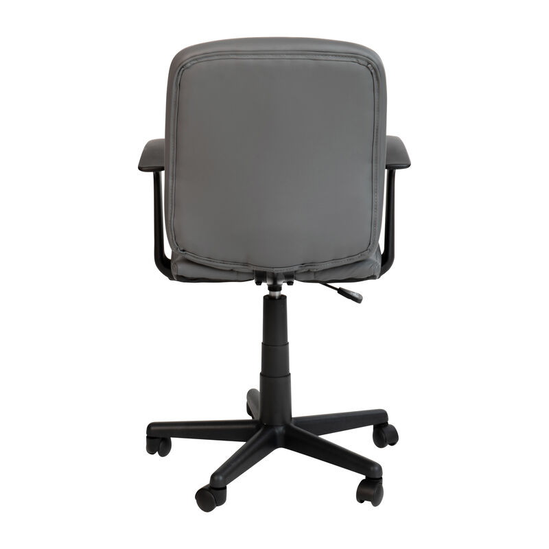 Clayton Mid-Back Quilted Vinyl Swivel Task Office Chair with Arms image number 5