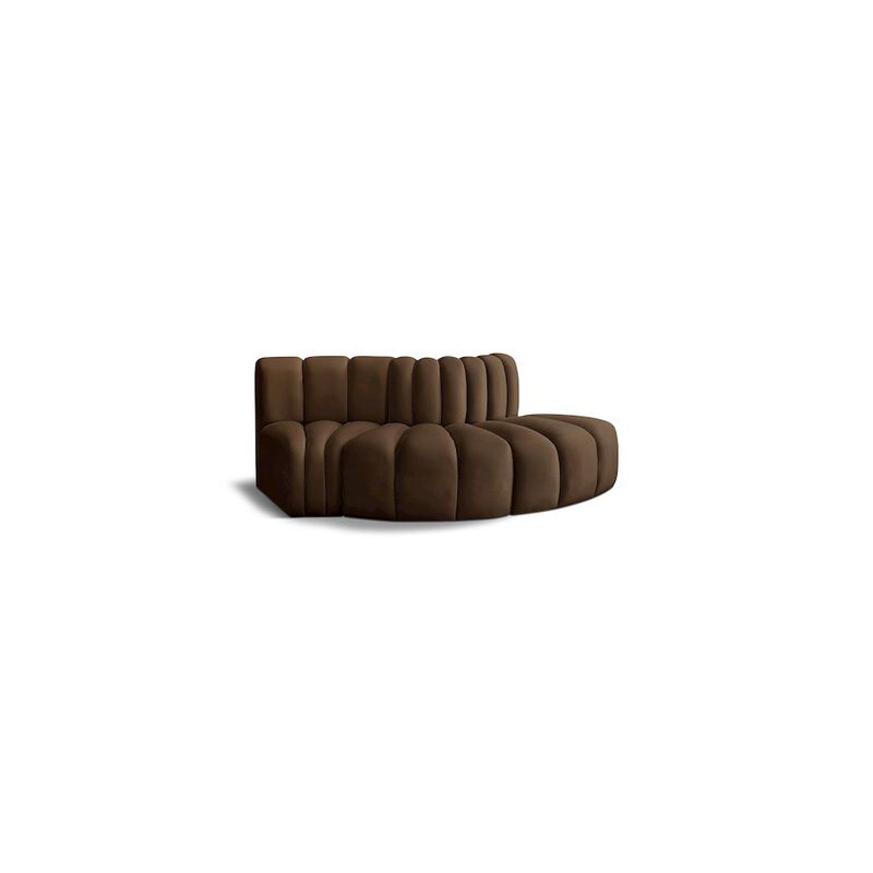 Meridian Furniture Arc Brown Velvet Modular Sofa