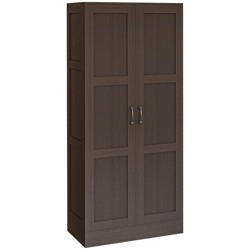 HOMCOM Storage Cabinet w/ Storage Shelves, Pantry Cupboard Cabinet, Coffee