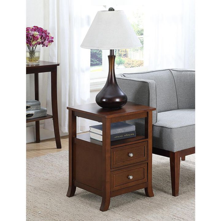 Convience Concept, Inc. Melbourne 2 Drawer End Table with Shelf