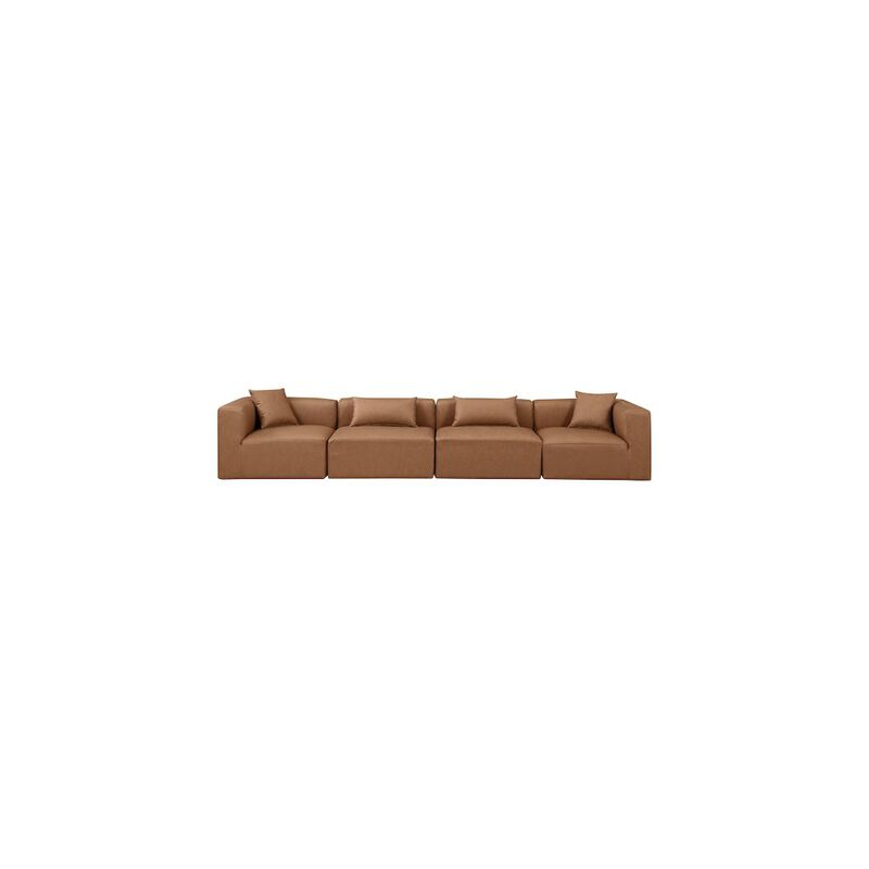 Meridian Furniture Cube Brown Vegan Leather Modular Sofa