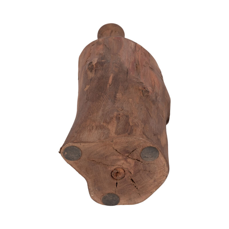 18" Reclaimed Wood Bottle Object, Brown image number 5