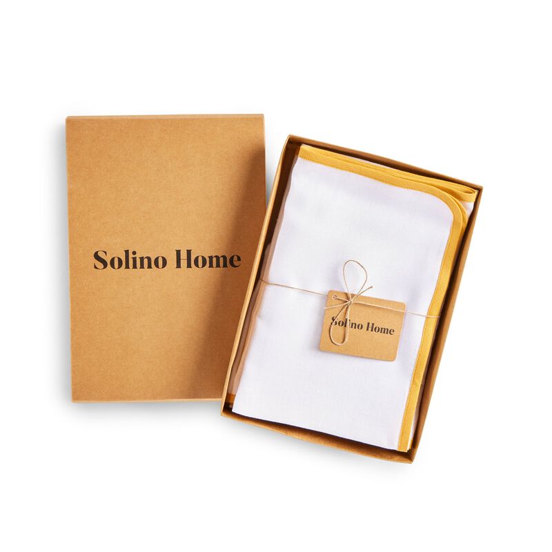 Solino Home Chloe 100% Linen Dinner Napkins &ndash; Set of 4, 20 x 20 in, Machine Washable, Holiday and Everyday Dining