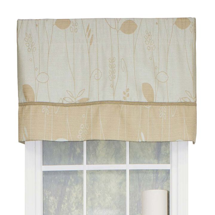RLF Home Aquarelles Window Treatment Banded Premium Quality Valance 3" Rod Pocket 50" x 16" Aqua Mist