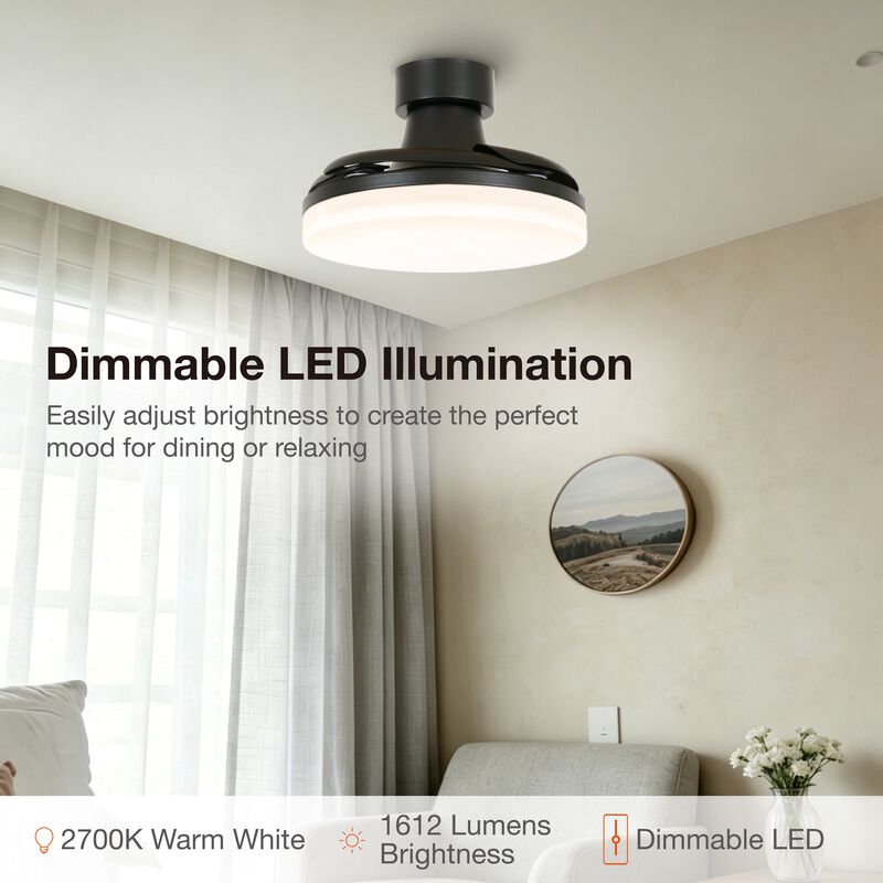 Fanaway Orbit 36" Indoor/Outdoor Retractable Blade Ceiling Fan with Light and Remote, Modern Fandelier Ceiling Fan, Patented Design Technology, Stronger Thicker Blades, Damp Rated image number 7
