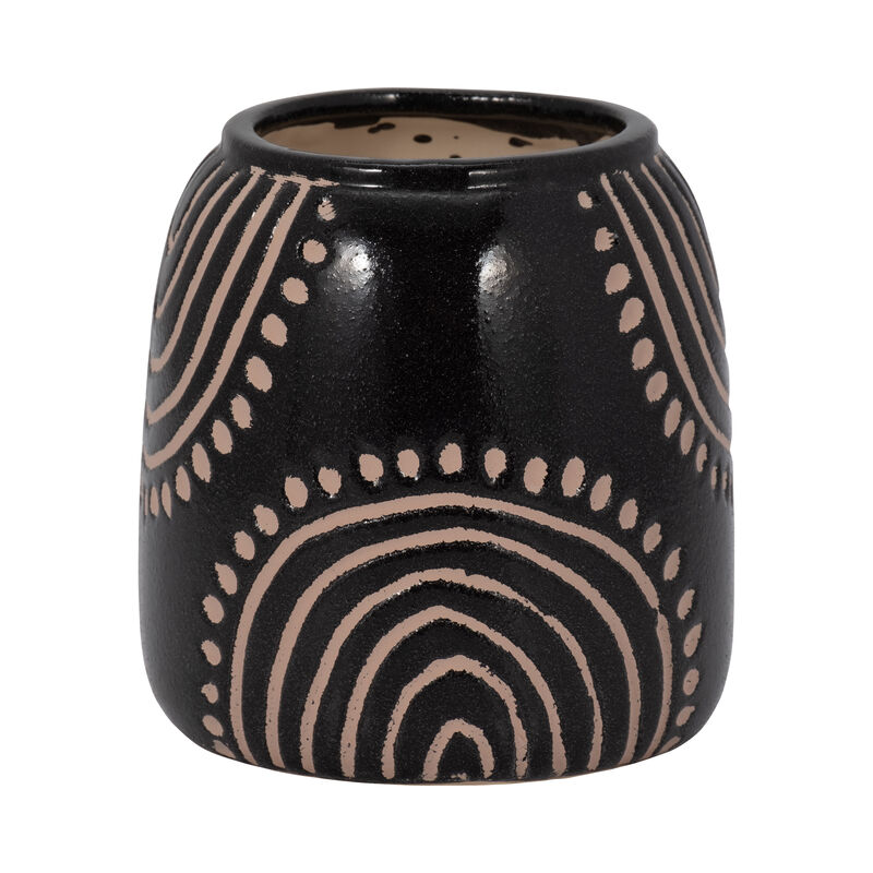 Cer, 6" Tribal Arch Vase image number 2