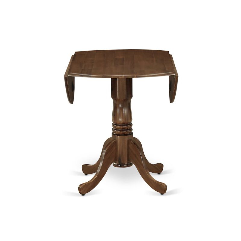East West Furniture 3 Pc Dining Set Includes a Round Table and 2 Upholstered Chairs, Antique Walnut