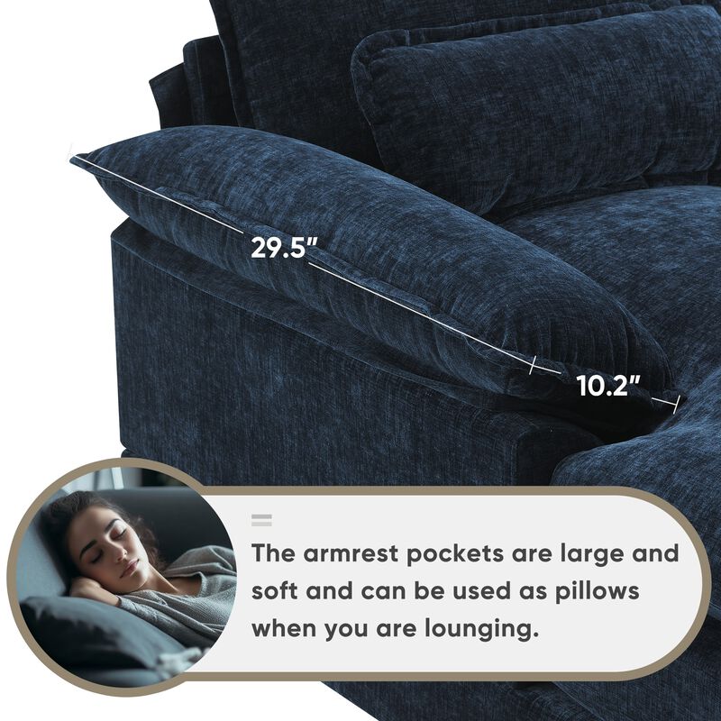 Bimkom U-Shaped Chenille Sectional Sofa image number 4