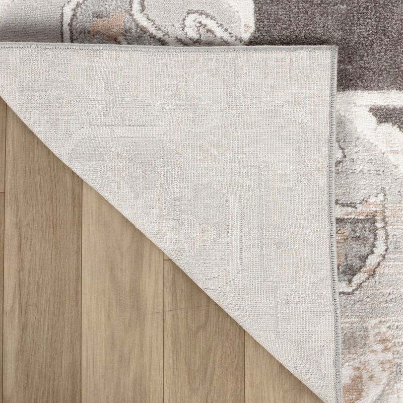 Rug Branch Tala Contemporary Distressed Floral Brown Grey Indoor Area Rug image number 3