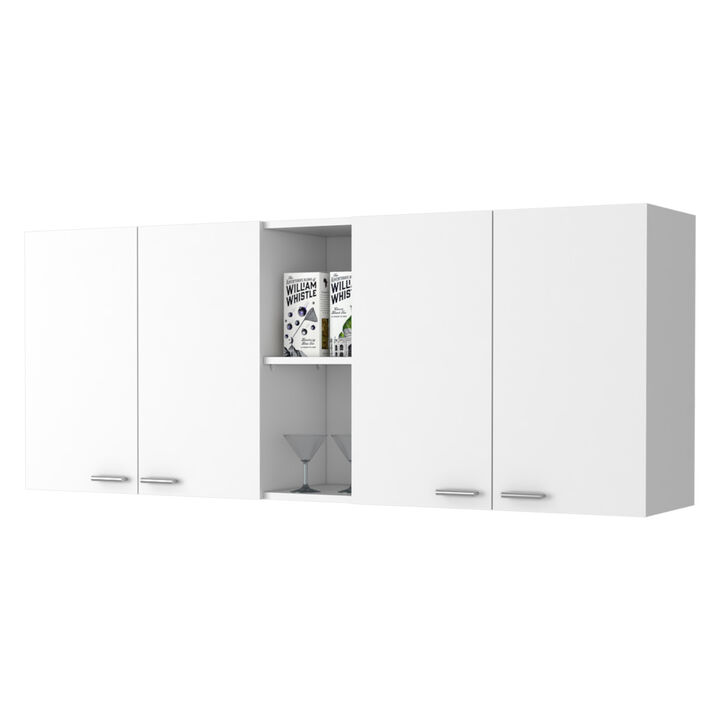 Menlo 59-inch Four Swing Doors Wall Cabinet White