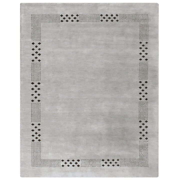 RUGSOTIC CARPETS HAND KNOTTED LOOM WOOL ECO-FRIENDLY AREA RUGS  - 8'x10', Rectangle, Beige Color, Contemporary Modern Design, High Pile Thick Handmade Anti Skid Rugs for Living Room (L00530)