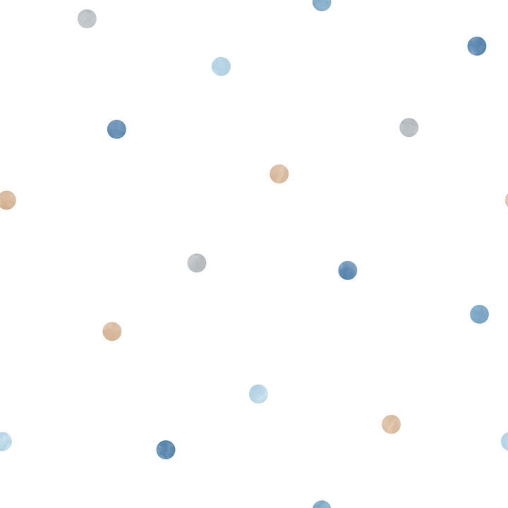 Just 4 Kids 2 Giant Polko Dots Blue Wallpaper G56520