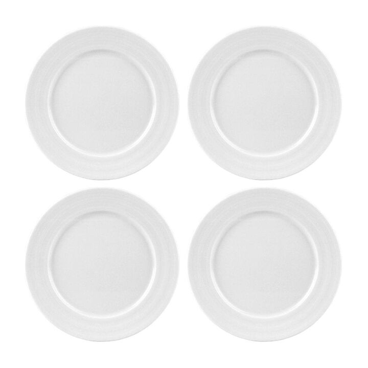 Lizbon dia.10.5" Round White Porcelain Plate (Set of 4)