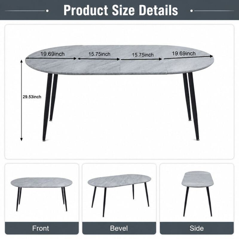 GOODSILO Extensible Multi-Functional Table with Sturdy Wood Legs for Dining, Office, and Coffee Use, 100/140/180cm image number 1