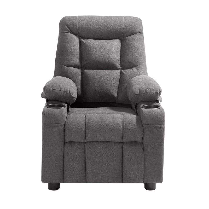 Children’s Recliner Chair with Footrest – Toddler Couch with Cup Holders and Storage