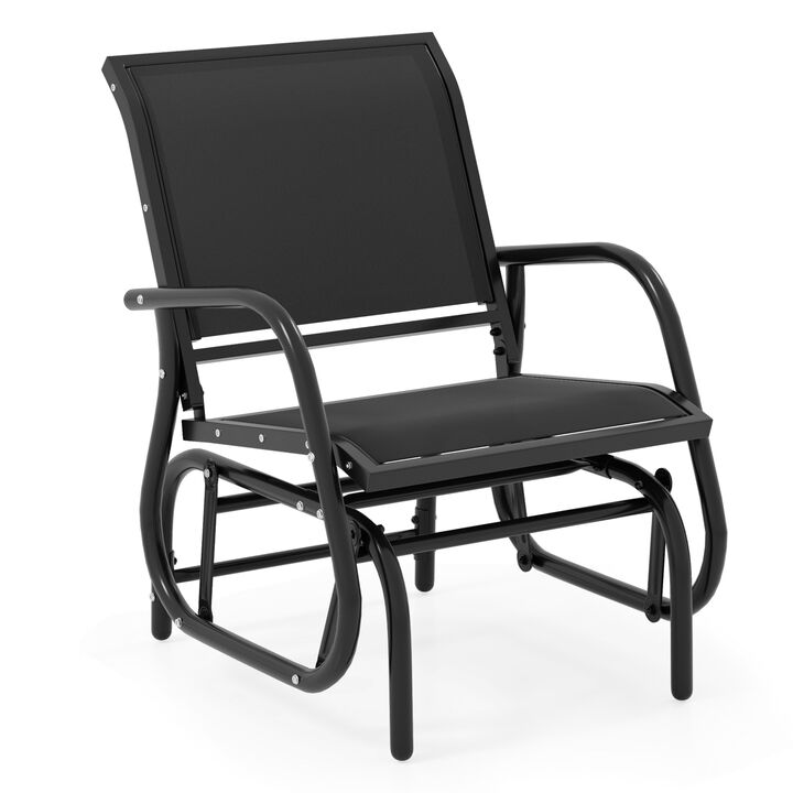 Heavy-Duty Outdoor Glider Chair – Rocking Swing Seat with Armrest for One
