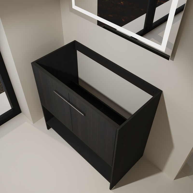 ELEMENT ACE Freestanding Bathroom Vanity, Open Bottom Storage Compartment Scratch Water Resistant Plywood Construction for Bathrooms image number 6