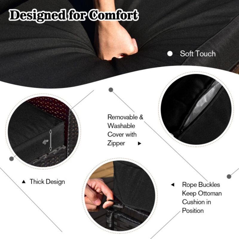 Hivvago 9 Pieces Patio Furniture Set with 32" Fire Pit Table and 50000 BTU Square Propane Fire Pit