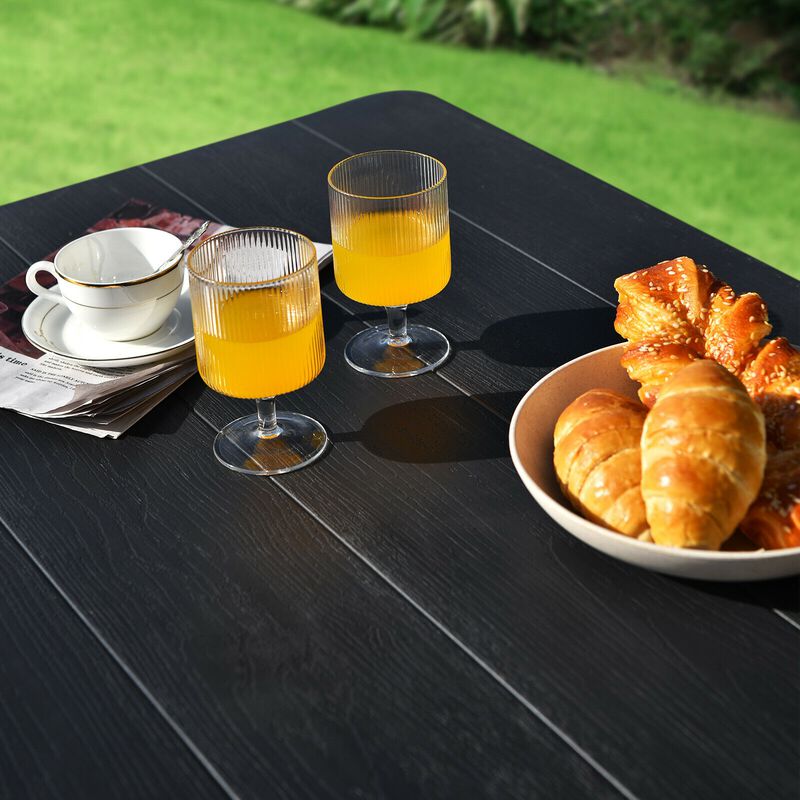 Indoor and Outdoor Folding Picnic Table Bench Set with Wood-like Texture