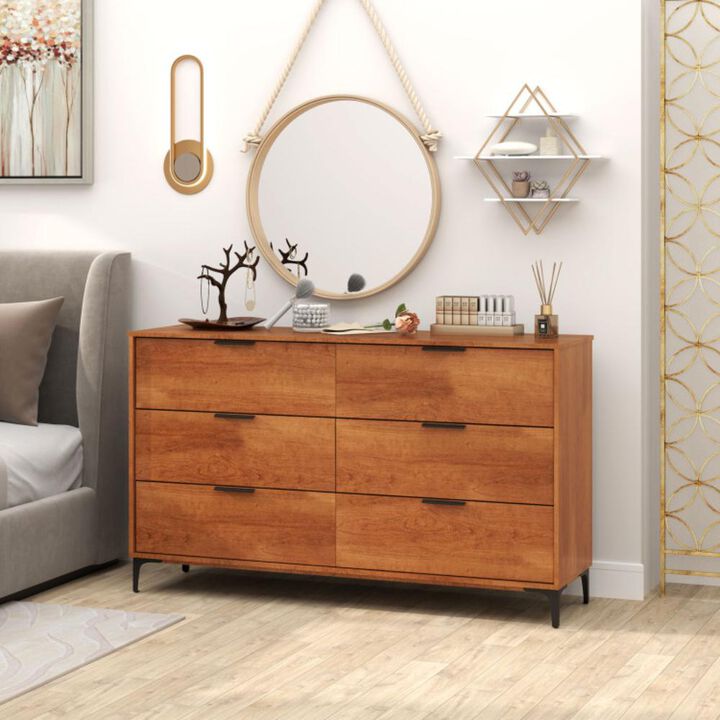 Hivvago 6-Drawer Dresser with Interlock System for Bedroom Living Room