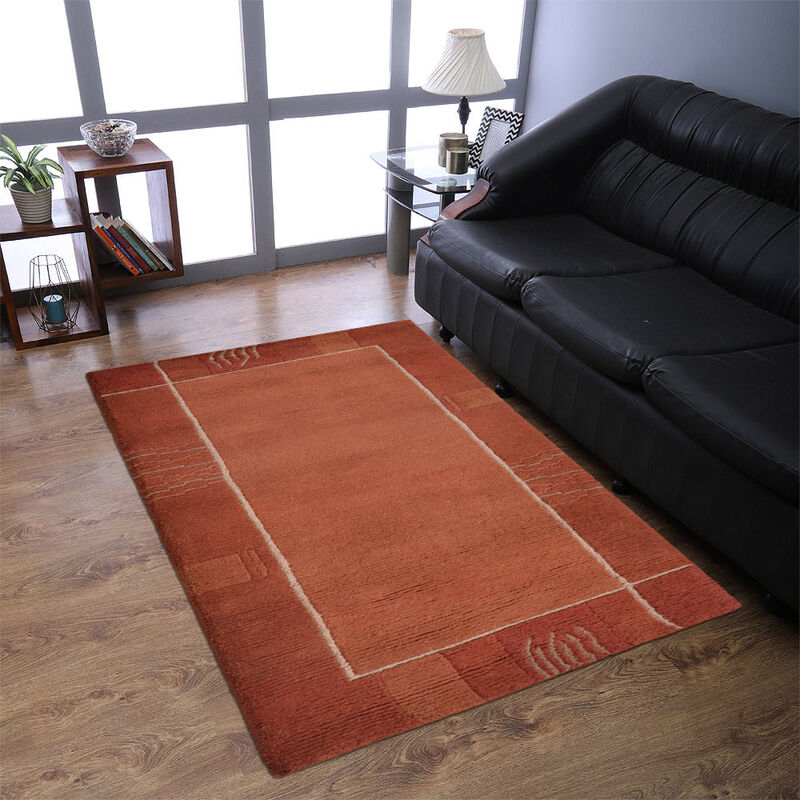 Rugsotic Carpets Hand Knotted Tibbati Wool Size Area Rug Contemporary Size T00206 image number 1