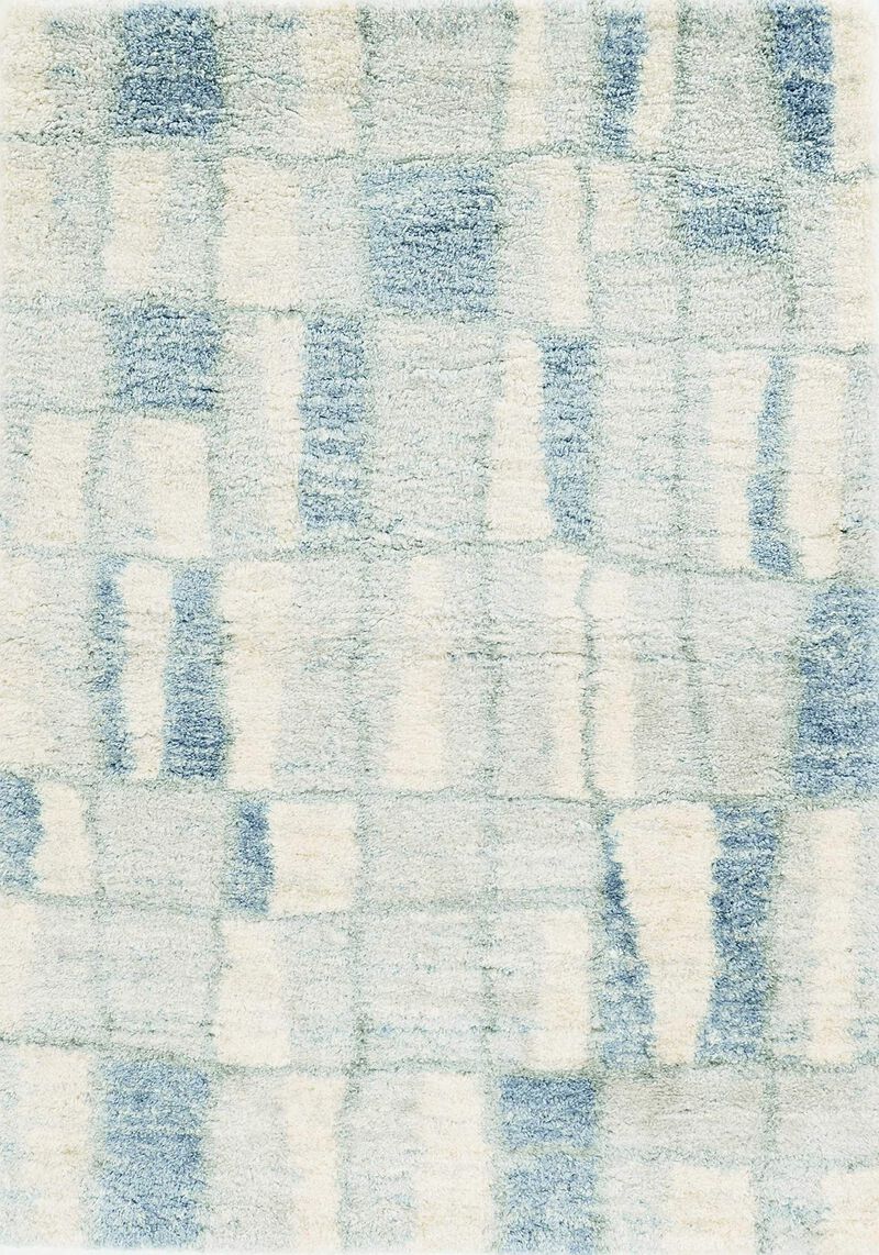 7' X 9'  Polypropylene Ivory Or Blue Area Rug image number 0