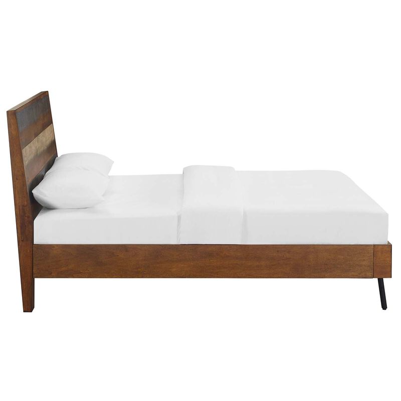 Modway - Arwen Queen Rustic Wood Bed Walnut image number 3