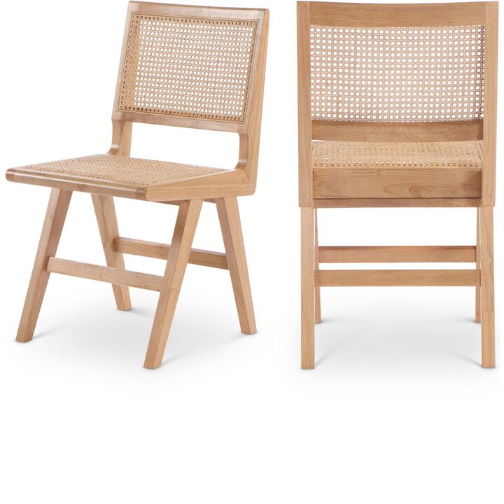 Meridian Furniture Preston Natural Wood Dining Side Chair, Set of 2