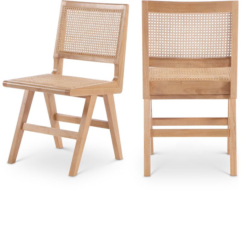 Meridian Furniture Preston Natural Wood Dining Side Chair, Set of 2