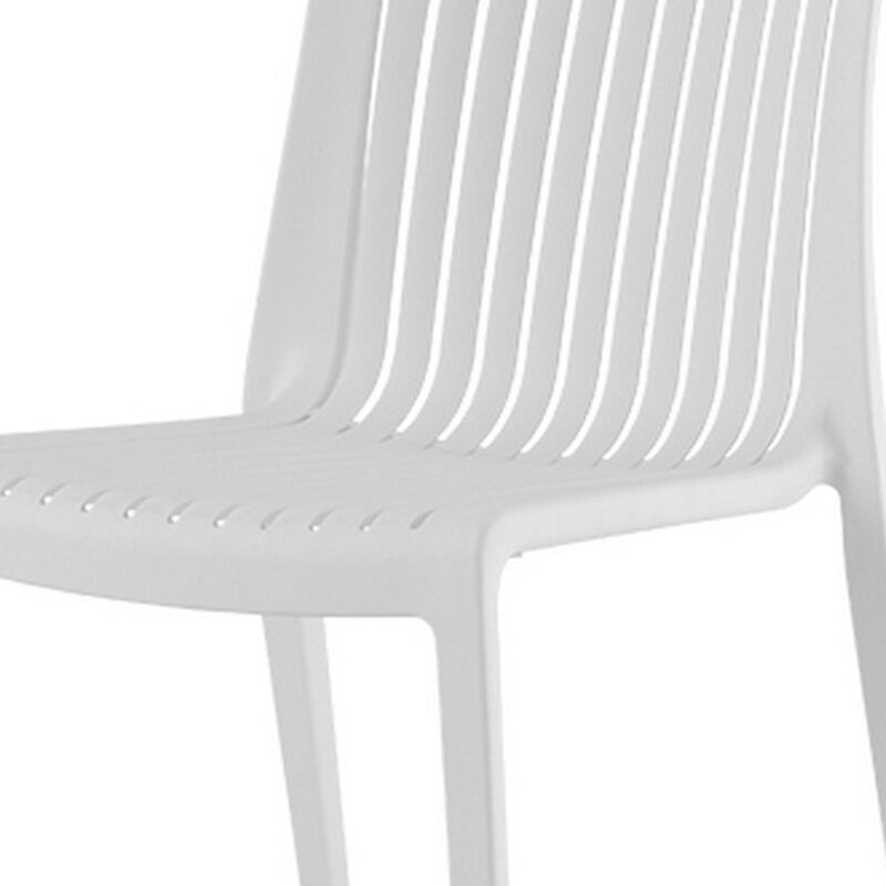 HomeRoots Set of Two White Heavy Duty Plastic Outdoor Stacking Accent Chairs image number 2